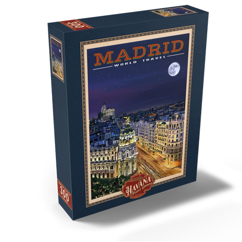 Madrid, Spain - Gran Vía by Night, Vintage Travel Poster 300 Jigsaw Puzzle box view2