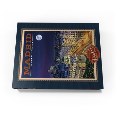 Madrid, Spain - Gran Vía by Night, Vintage Travel Poster 300 Jigsaw Puzzle box view3