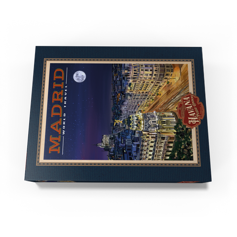 Madrid, Spain - Gran Vía by Night, Vintage Travel Poster 300 Jigsaw Puzzle box view3