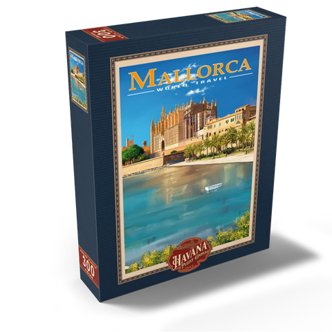 Palma de Mallorca, Spain - The Enchanting Santa Maria Cathedral by the Sea, Vintage Travel Poster 300 Jigsaw Puzzle box view2