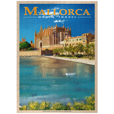 puzzleplate Palma de Mallorca, Spain - The Enchanting Santa Maria Cathedral by the Sea, Vintage Travel Poster 300 Jigsaw Puzzle