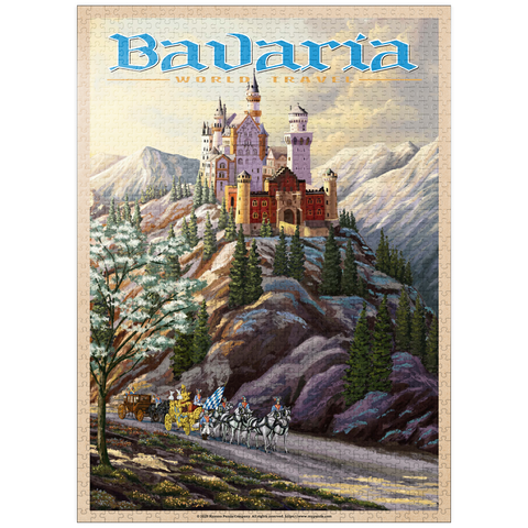 puzzleplate Neuschwanstein Castle, Germany - Whispers of Winter's Fantasy, Vintage Travel Poster 1000 Jigsaw Puzzle