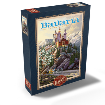 Neuschwanstein Castle, Germany - Whispers of Winter's Fantasy, Vintage Travel Poster 300 Jigsaw Puzzle box view2