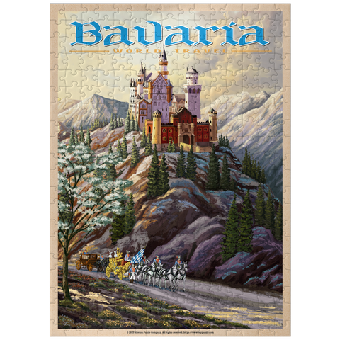 puzzleplate Neuschwanstein Castle, Germany - Whispers of Winter's Fantasy, Vintage Travel Poster 300 Jigsaw Puzzle