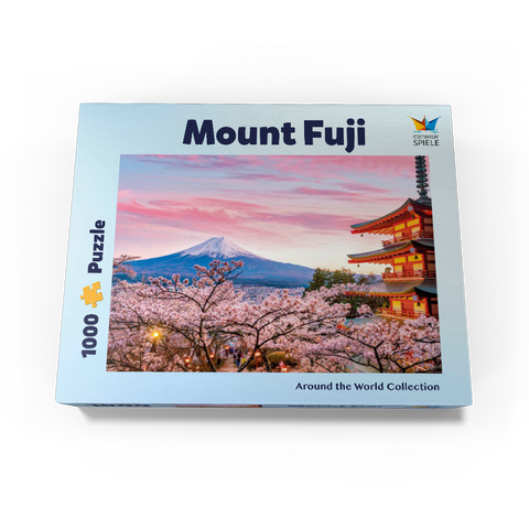 Cherry blossom at the Chureito Pagoda with a view of Mount Fuji - Japan 1000 Jigsaw Puzzle box view1