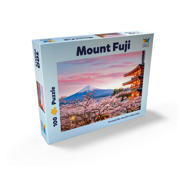 Cherry blossom at the Chureito Pagoda with a view of Mount Fuji - Japan 100 Jigsaw Puzzle box view1