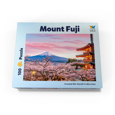Cherry blossom at the Chureito Pagoda with a view of Mount Fuji - Japan 100 Jigsaw Puzzle box view1