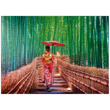puzzleplate Woman in a traditional kimono in a bamboo forest near Kyoto, Japan 1000 Jigsaw Puzzle