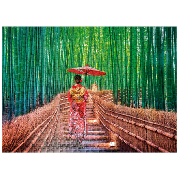 puzzleplate Woman in a traditional kimono in a bamboo forest near Kyoto, Japan 500 Jigsaw Puzzle