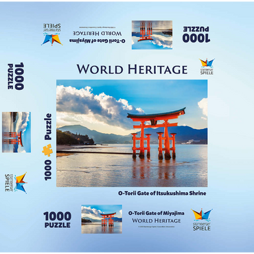 O-Torii Gate in front of Itsukushima Shrine on Miyajima Island - Hiroshima, Japan 1000 Jigsaw Puzzle box 3D Modell