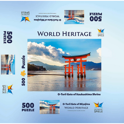 O-Torii Gate in front of Itsukushima Shrine on Miyajima Island - Hiroshima, Japan 500 Jigsaw Puzzle box 3D Modell