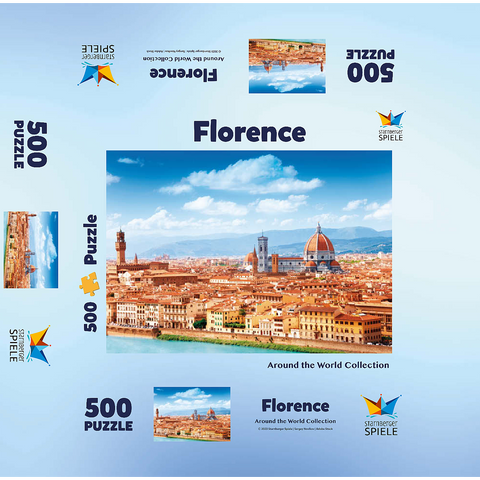 Cityscape panorama of Florence - Tuscany, Italy 500 Jigsaw Puzzle box 3D Modell