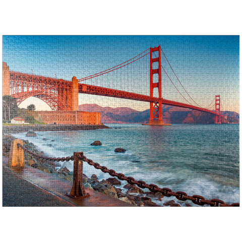 puzzleplate Golden Gate Bridge at sunrise - San Francisco, California, USA 1000 Jigsaw Puzzle