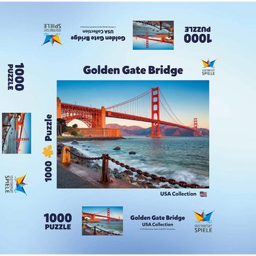 Golden Gate Bridge at sunrise - San Francisco, California, USA 1000 Jigsaw Puzzle box 3D Modell