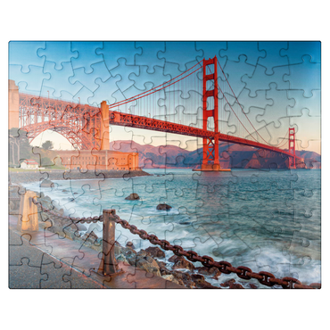 puzzleplate Golden Gate Bridge at sunrise - San Francisco, California, USA 100 Jigsaw Puzzle