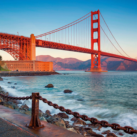 Golden Gate Bridge at sunrise - San Francisco, California, USA 500 Jigsaw Puzzle 3D Modell