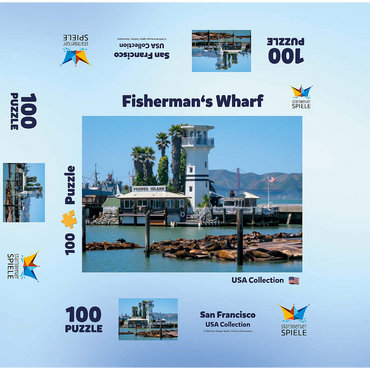 Sea lion colony at Pier 39 of Fisherman's Wharf - San Francisco, California, USA 100 Jigsaw Puzzle box 3D Modell