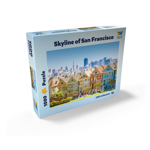 San Francisco skyline with the "Painted Ladies" at Alamo Square in the foreground - California, USA 1000 Jigsaw Puzzle box view1