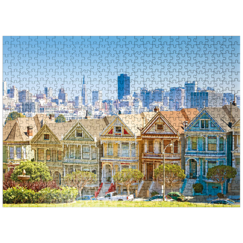 puzzleplate San Francisco skyline with the "Painted Ladies" at Alamo Square in the foreground - California, USA 500 Jigsaw Puzzle