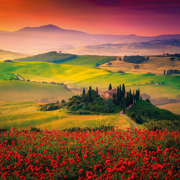 Picturesque sunrise in Tuscany - Pienza, Italy 1000 Jigsaw Puzzle 3D Modell