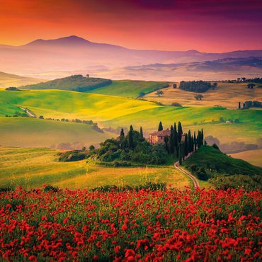 Picturesque sunrise in Tuscany - Pienza, Italy 500 Jigsaw Puzzle 3D Modell