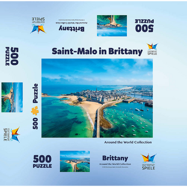 Saint Malo - City of buccaneers - Brittany, France 500 Jigsaw Puzzle box 3D Modell