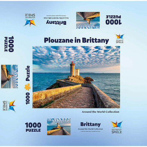 Phare du Petit Minou lighthouse in Plouzane - Brittany, France 1000 Jigsaw Puzzle box 3D Modell