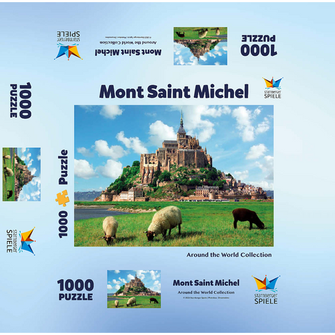 Mont Saint Michel - Normadie, Brittany, France, World Heritage Site 1000 Jigsaw Puzzle box 3D Modell