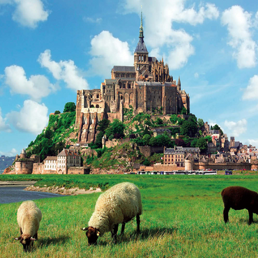 Mont Saint Michel - Normadie, Brittany, France, World Heritage Site 100 Jigsaw Puzzle 3D Modell