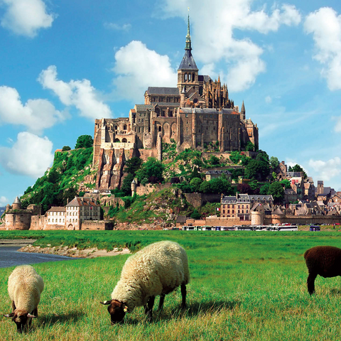 Mont Saint Michel - Normadie, Brittany, France, World Heritage Site 500 Jigsaw Puzzle 3D Modell