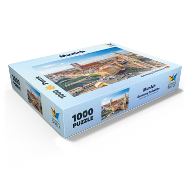 Munich - View of Marienplatz with town hall and Frauenkirche - Bavaria, Germany 1000 Jigsaw Puzzle box view1