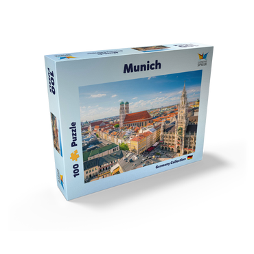 Munich - View of Marienplatz with town hall and Frauenkirche - Bavaria, Germany 100 Jigsaw Puzzle box view1
