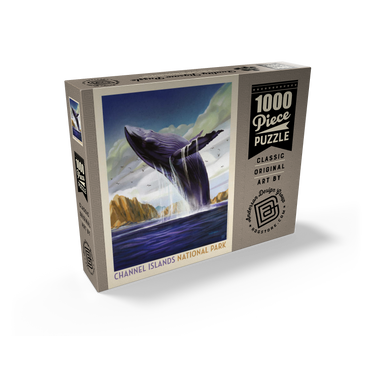 Channel Islands National Park: Breaching Whale, Vintage Poster 1000 Jigsaw Puzzle box view2