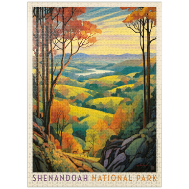 puzzleplate Shenandoah National Park: Rolling Hills, Vintage Poster 1000 Jigsaw Puzzle