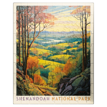 puzzleplate Shenandoah National Park: Rolling Hills, Vintage Poster 100 Jigsaw Puzzle