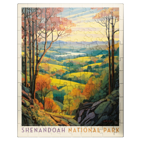 puzzleplate Shenandoah National Park: Rolling Hills, Vintage Poster 100 Jigsaw Puzzle