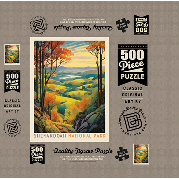 Shenandoah National Park: Rolling Hills, Vintage Poster 500 Jigsaw Puzzle box 3D Modell