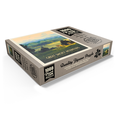 Great Smoky Mountains National Park: Dusk In Cades Cove, Vintage Poster 1000 Jigsaw Puzzle box view1