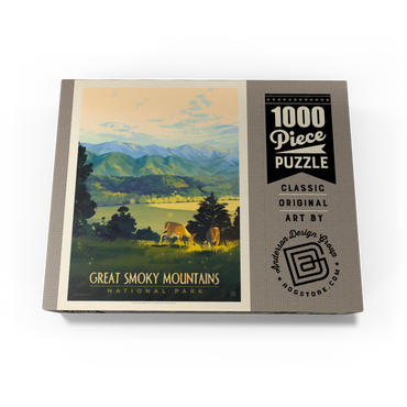 Great Smoky Mountains National Park: Dusk In Cades Cove, Vintage Poster 1000 Jigsaw Puzzle box view3