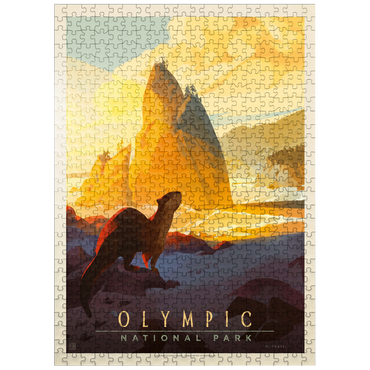 puzzleplate Olympic National Park: Sea Otter, Vintage Poster 500 Jigsaw Puzzle