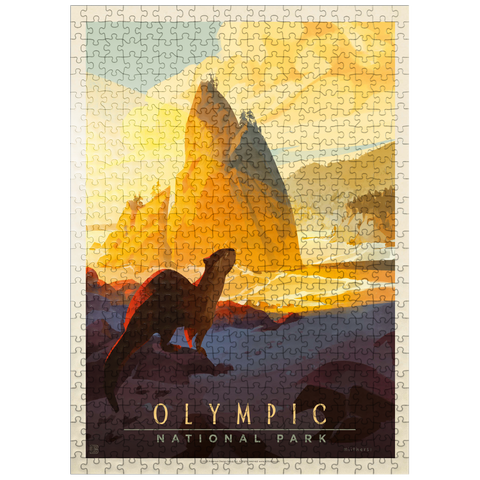 puzzleplate Olympic National Park: Sea Otter, Vintage Poster 500 Jigsaw Puzzle