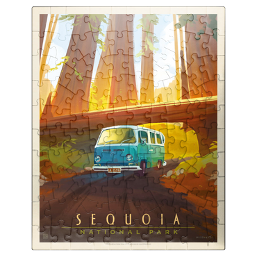 puzzleplate Sequoia National Park: Through The Trees, Vintage Poster 100 Jigsaw Puzzle