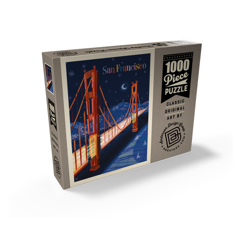 San Francisco: Golden Gate (Mod Design), Vintage Poster 1000 Jigsaw Puzzle box view2