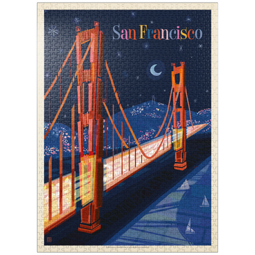 puzzleplate San Francisco: Golden Gate (Mod Design), Vintage Poster 1000 Jigsaw Puzzle