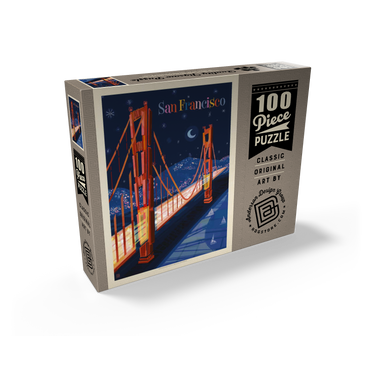 San Francisco: Golden Gate (Mod Design), Vintage Poster 100 Jigsaw Puzzle box view2