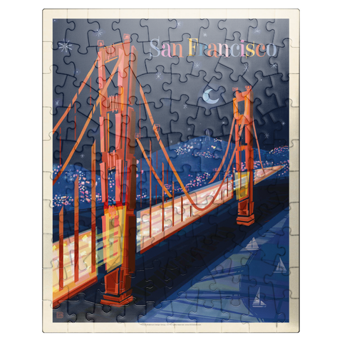 puzzleplate San Francisco: Golden Gate (Mod Design), Vintage Poster 100 Jigsaw Puzzle