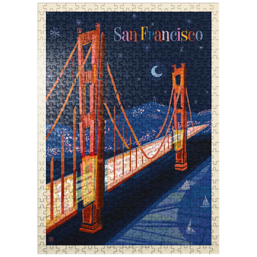 puzzleplate San Francisco: Golden Gate (Mod Design), Vintage Poster 500 Jigsaw Puzzle