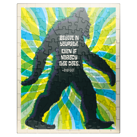 puzzleplate Bigfoot: Believe In Yourself, Even If Nobody Else Does, Vintage Poster 100 Jigsaw Puzzle