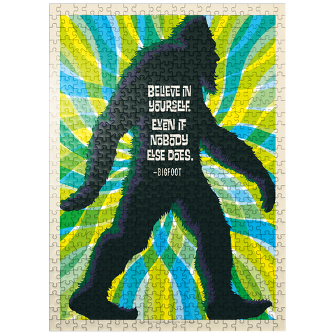 puzzleplate Bigfoot: Believe In Yourself, Even If Nobody Else Does, Vintage Poster 500 Jigsaw Puzzle
