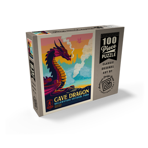 Legends Of The National Parks: Yellowstone's Cave Dragon, Vintage Poster 100 Jigsaw Puzzle box view2